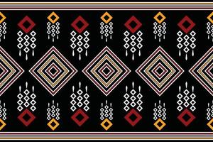 thnisch kleding stof patroon meetkundig stijl. sarong aztec etnisch oosters patroon traditioneel donker zwart achtergrond. abstract,vector,illustratie. gebruik voor textuur,kleding,verpakking,decoratie,tapijt. vector
