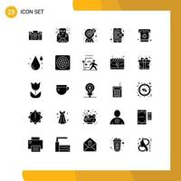 modern reeks van 25 solide glyphs en symbolen zo net zo puzzel Cadeau communicatie betaling financiën bewerkbare vector ontwerp elementen