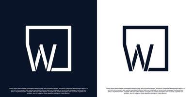 creatief eerste brief w logo ontwerp met uniek concept premie vector een deel 2