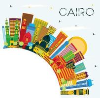 Cairo Egypte stad horizon met kleur gebouwen, blauw lucht en kopiëren ruimte. vector