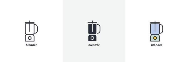 blender icoon. lijn, solide en gevulde schets kleurrijk versie, schets en gevulde vector teken. idee symbool, logo illustratie. vector grafiek