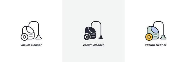 vacuüm schoonmaakster icoon. lijn, solide en gevulde schets kleurrijk versie, schets en gevulde vector teken. idee symbool, logo illustratie. vector grafiek