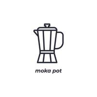 vector teken mokka pot symbool is geïsoleerd Aan een wit achtergrond. icoon kleur bewerkbaar.
