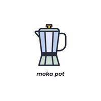 vector teken mokka pot symbool is geïsoleerd Aan een wit achtergrond. icoon kleur bewerkbaar.