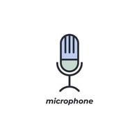 vector teken microfoon symbool is geïsoleerd Aan een wit achtergrond. icoon kleur bewerkbaar.