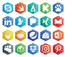 20 sociaal media icoon pak inclusief microsoft toegang pepsi Pandora reddit mail vector