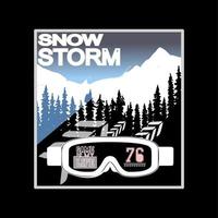 sneeuw storm typografie t-shirt . vector