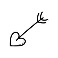 Cupido pijl vector hand- getrokken illustratie.