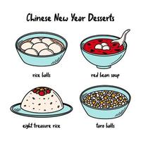 CNY viering, Chinese nieuw jaar desserts vector illustratie