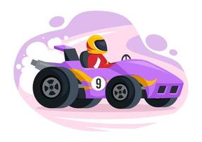 formule racing sport auto bereiken Aan ras stroomkring de af hebben lijn tekenfilm illustratie naar winnen de kampioenschap in vlak stijl hand- getrokken Sjablonen ontwerp vector