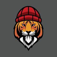 tijger muts hoed mascotte ontwerp vector