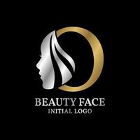 brief O schoonheid gezicht eerste vector logo ontwerp element