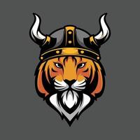 tijger viking mascotte ontwerp vector