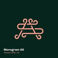 monogram logo net zo vector