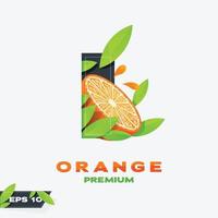 alfabet ik oranje fruit editie vector