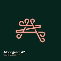 monogram logo az vector