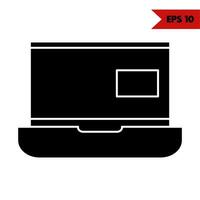 illustratie van laptop glyph icoon vector