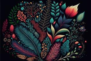 kleurrijk abstract biologisch fabriek en bladeren. abstract tropisch le vector