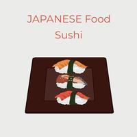 sushi, traditioneel Japans voedsel. Aziatisch zeevruchten groep. sjabloon voor sushi restaurant, cafe, levering of uw bedrijf vector