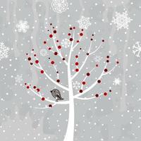 rood bessen Aan een wit boom. een vector illustratie