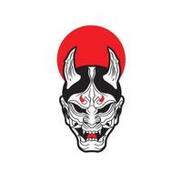 Japans demon oni masker logo ontwerp vector illustratie ,het kan worden gebruik voor overhemd ontwerp of poster