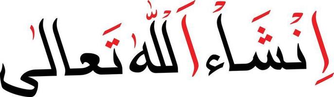 inshaallah Urdu Arabisch tekst schoonschrift stijl,inshaallah PNG beeld vrij hardop vector