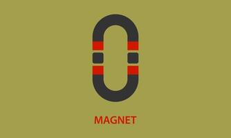 de brieven n en u het formulier een magneet vector