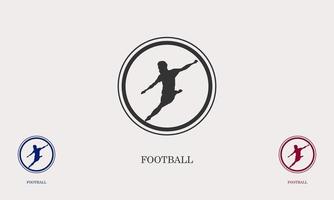 silhouet van persoon schoppen een bal logo icoon vector