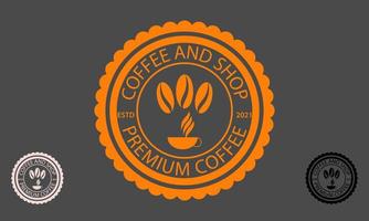 koffie Boon en kop logo icoon vector