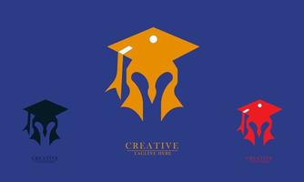 diploma uitreiking pet en spartaans helm onderwijs logo pictogrammen vector