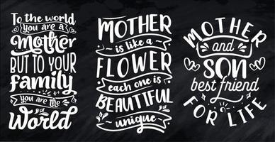 hand- getrokken belettering mam typografie ontwerp met bloemen element kan worden gebruikt Aan mok, t-shirt vector