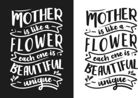 hand- getrokken belettering mam typografie ontwerp met bloemen element kan worden gebruikt Aan mok, t-shirt vector