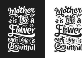 hand- getrokken belettering mam typografie ontwerp met bloemen element kan worden gebruikt Aan mok, t-shirt vector