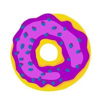donut in de stijl van de jaren 90. zoet donut met helder glazuur. vector geïsoleerd illustratie Aan een wit achtergrond.
