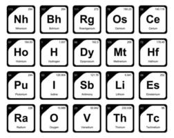 20 preiodisch tafel van de elementen icoon pak ontwerp vector