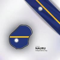 gelukkig onafhankelijkheid dag van nauru, kaart, vlag vector