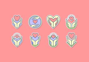 Healing Hands Icon Sticker Gratis Vector
