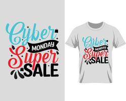 cyber maandag super uitverkoop zwart vrijdag t-shirt ontwerp vector