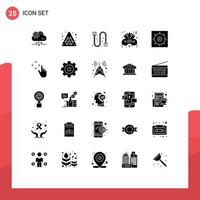 reeks van 25 modern ui pictogrammen symbolen tekens voor vinger versnellingen afvoer controle nacht bewerkbare vector ontwerp elementen