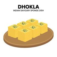 Dhokla Aziatisch voedsel vector illustratie