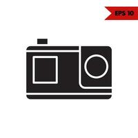 illustratie van camera glyph icoon vector