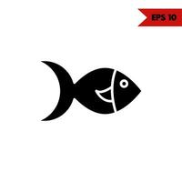 illustratie van vis glyph icoon vector