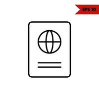 ilustration van paspoort lijn icoon vector