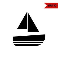 illustratie van boot glyph icoon vector