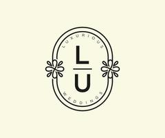 lu initialen brief bruiloft monogram logos sjabloon, hand- getrokken modern minimalistisch en bloemen Sjablonen voor uitnodiging kaarten, opslaan de datum, elegant identiteit. vector