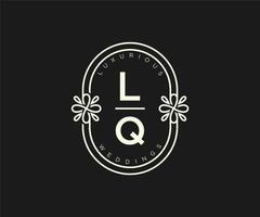 lq initialen brief bruiloft monogram logos sjabloon, hand- getrokken modern minimalistisch en bloemen Sjablonen voor uitnodiging kaarten, opslaan de datum, elegant identiteit. vector