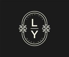 ly initialen brief bruiloft monogram logos sjabloon, hand- getrokken modern minimalistisch en bloemen Sjablonen voor uitnodiging kaarten, opslaan de datum, elegant identiteit. vector