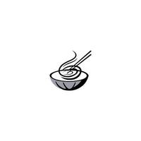 noodle logo ontwerp. geschikt voor ieder bedrijf verwant naar ramen, noedels, snel voedsel restaurant, Koreaans voedsel, Japans voedsel of ieder andere bedrijf vector