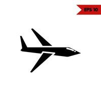 illustratie van vliegtuig glyph icoon vector