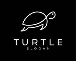 schildpad schildpad moerasschildpad mascotte karakter gemakkelijk een lijn kunst lineair minimaal icoon vector logo ontwerp